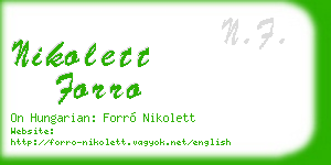 nikolett forro business card